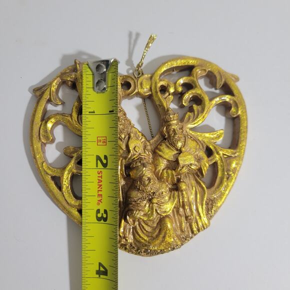 Glitter Gold Painted Wise Men Christian Nativity Celebration Christmas Ornament - Picture 2 of 3